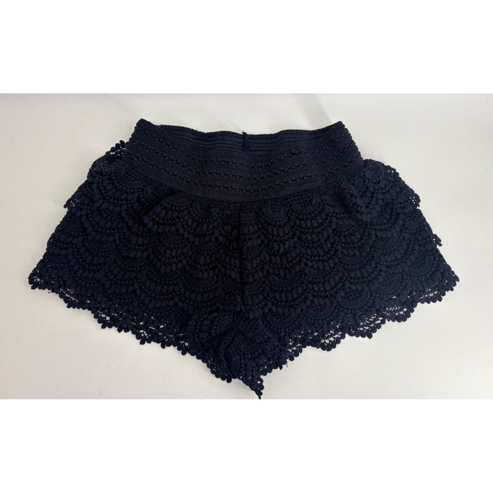 American Rag Cie Navy Blue Crochet Lace Scalloped Boho Shorts Juniors Medium